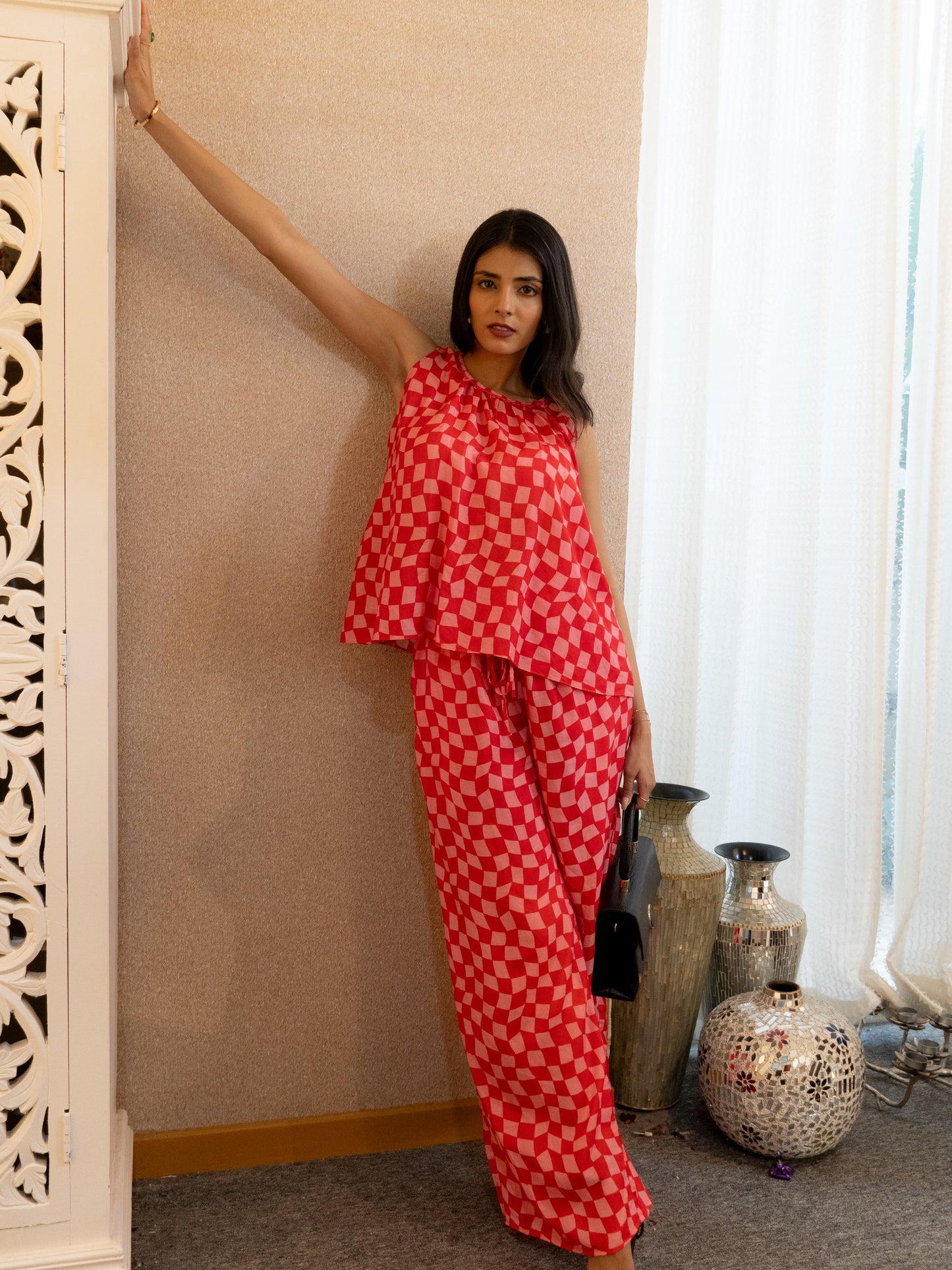 Pink Gingham Co-ords Set