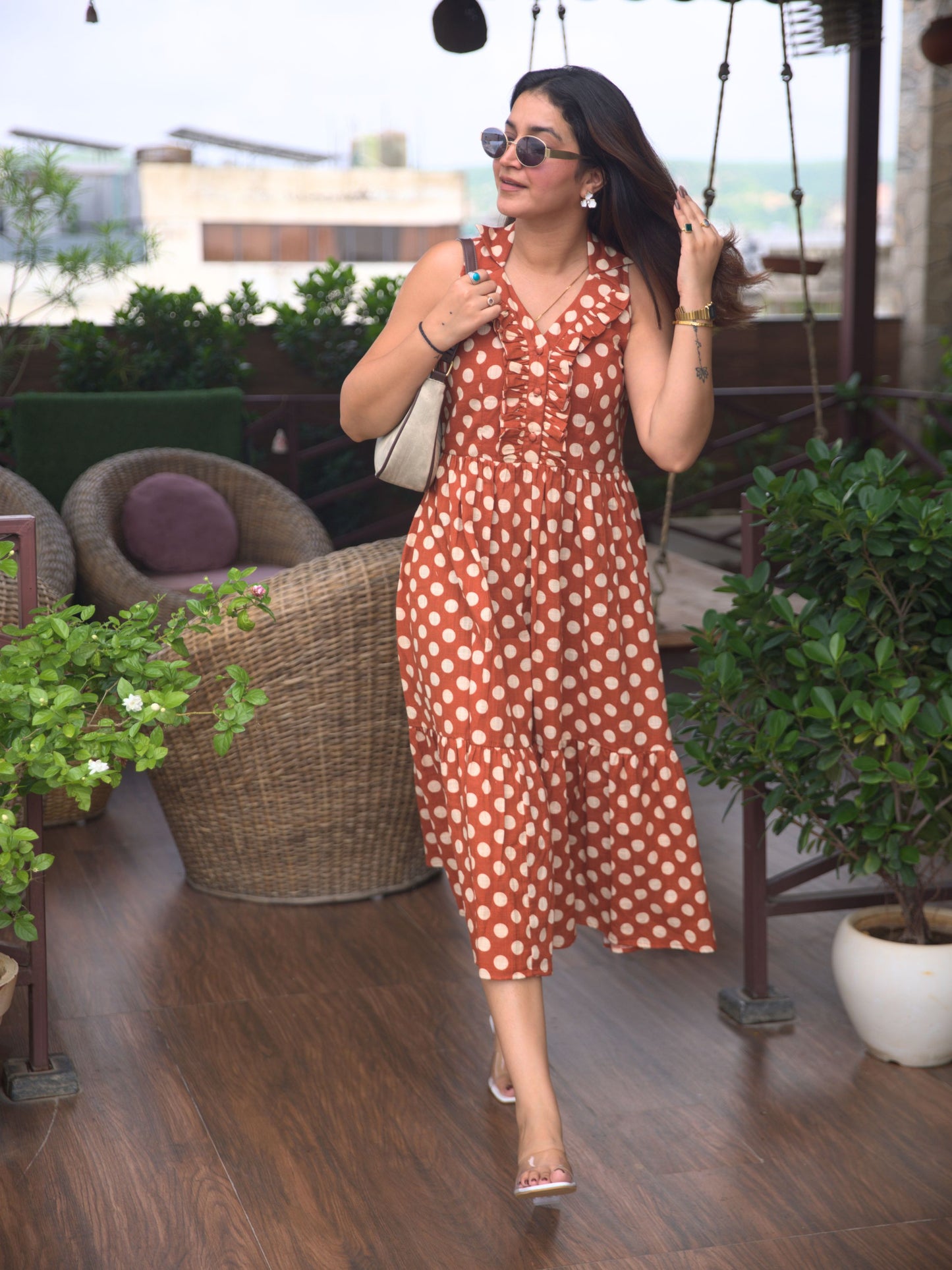 Rust Polka Charm Dress