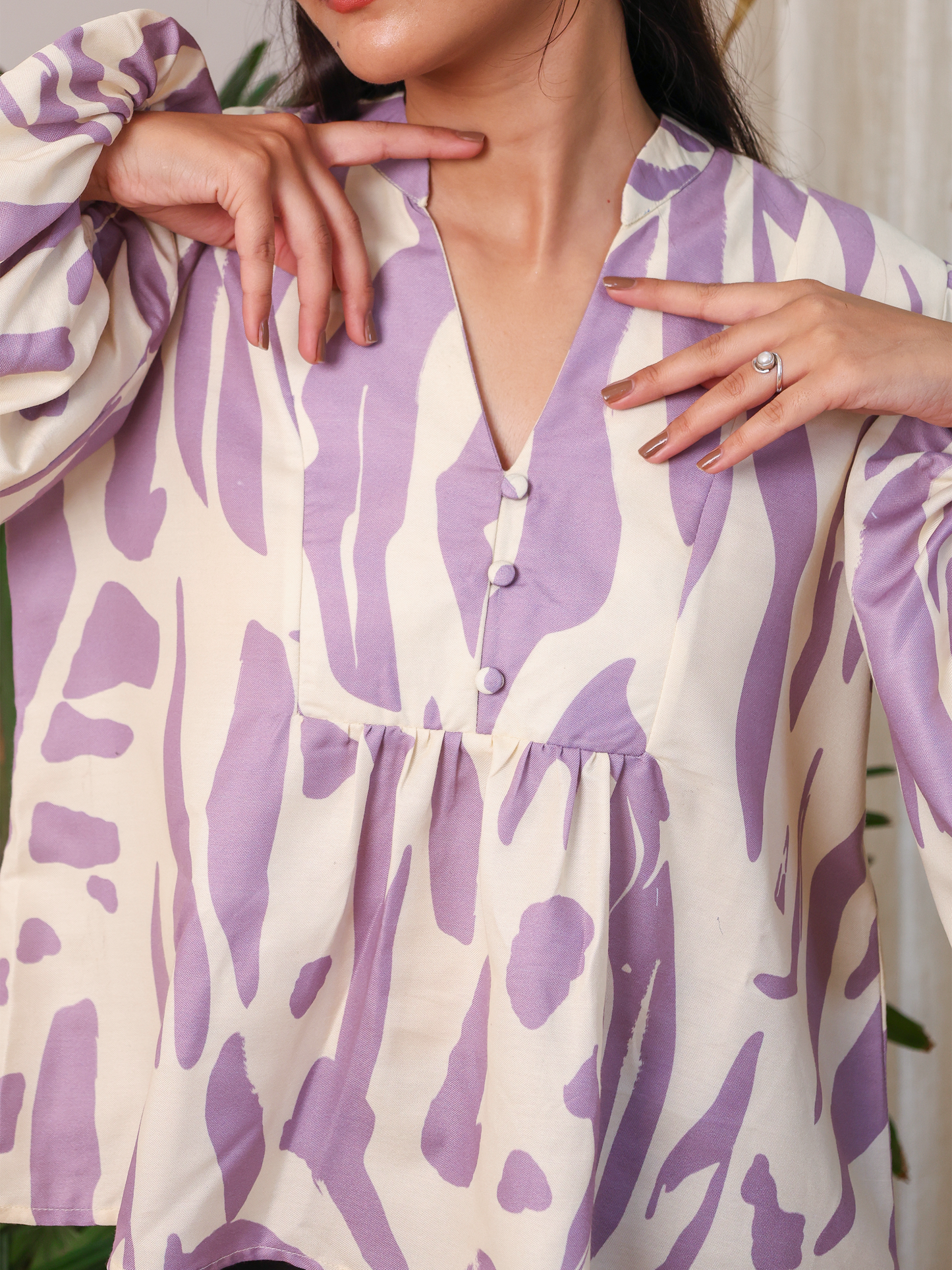 Lavender Abstract Top