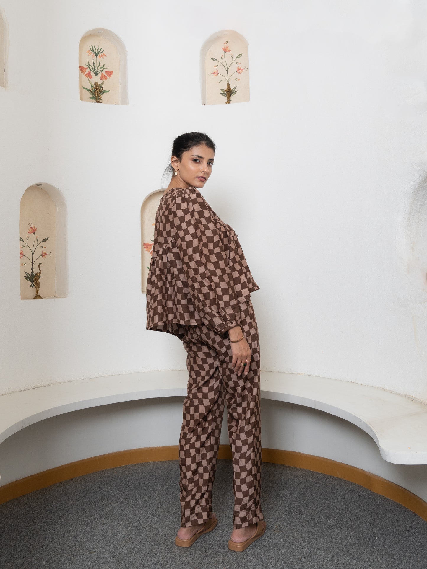 Brown Gingham Co-ords Set