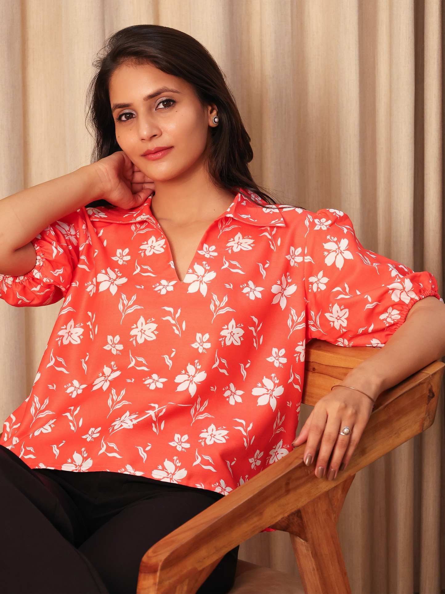 Floral Puff Sleeve Top
