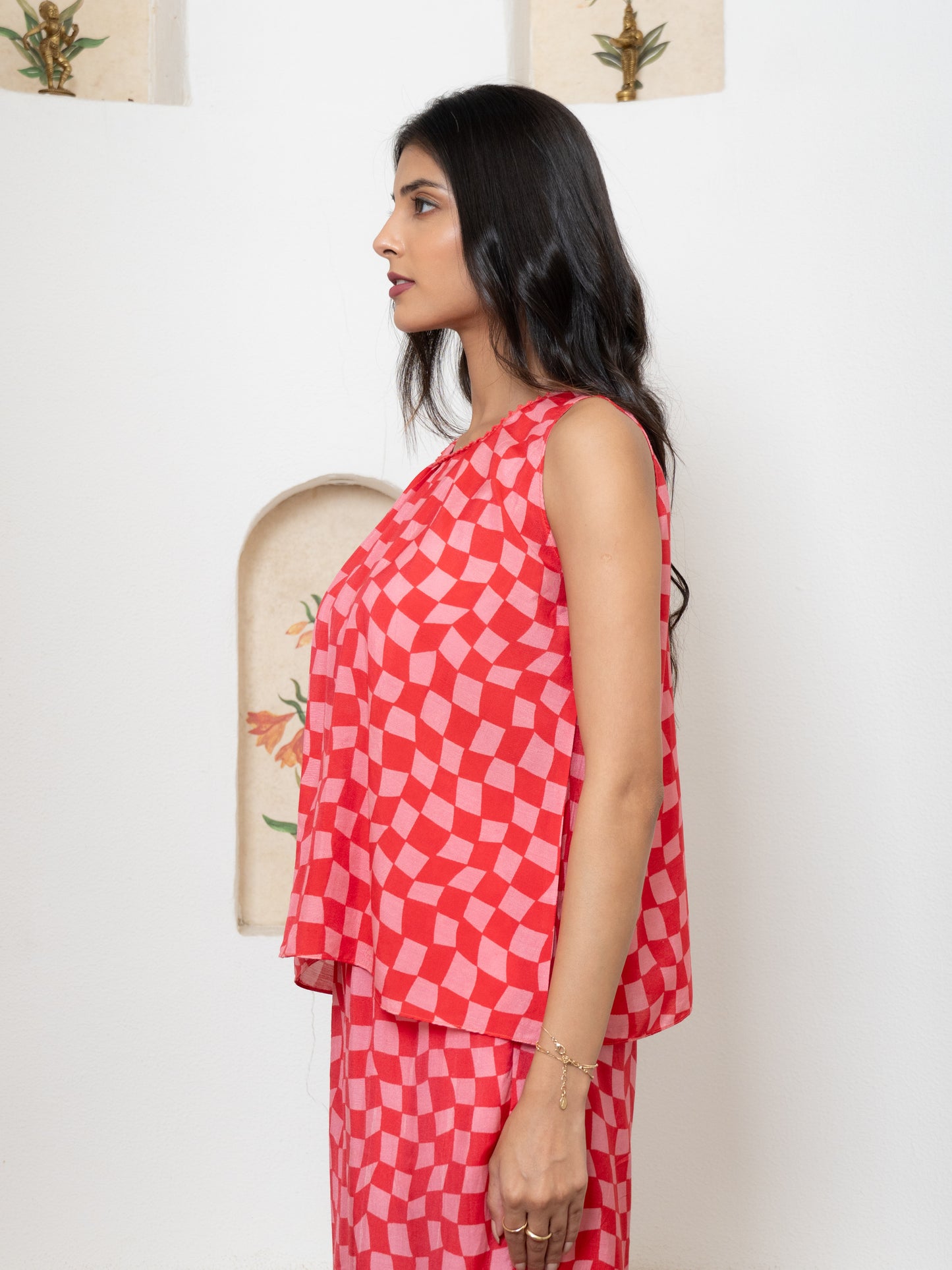 Pink Gingham Top