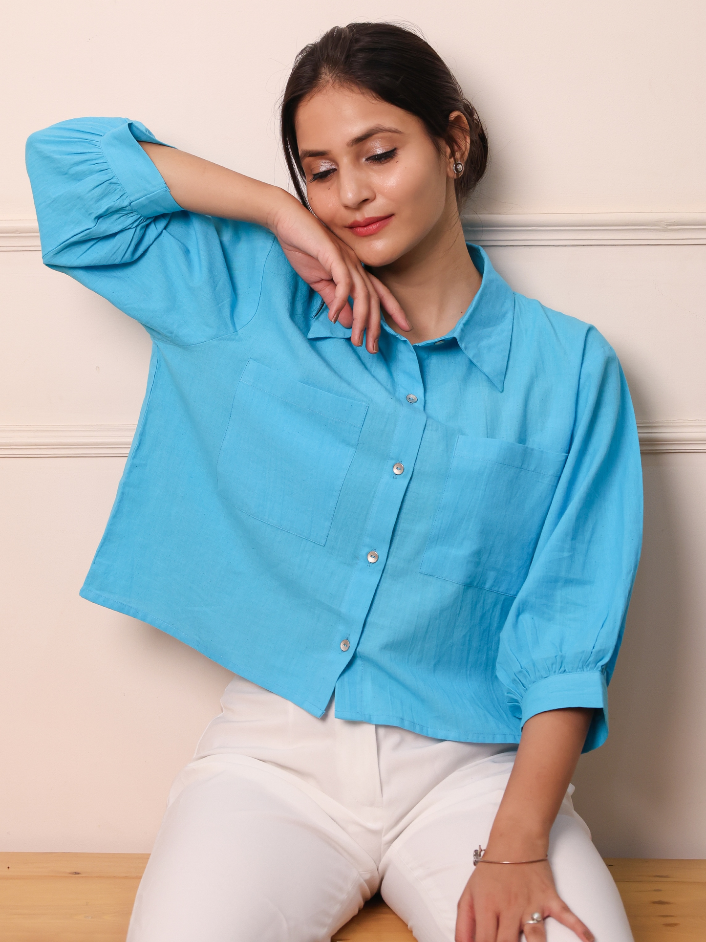 Azure Poplin Shirt