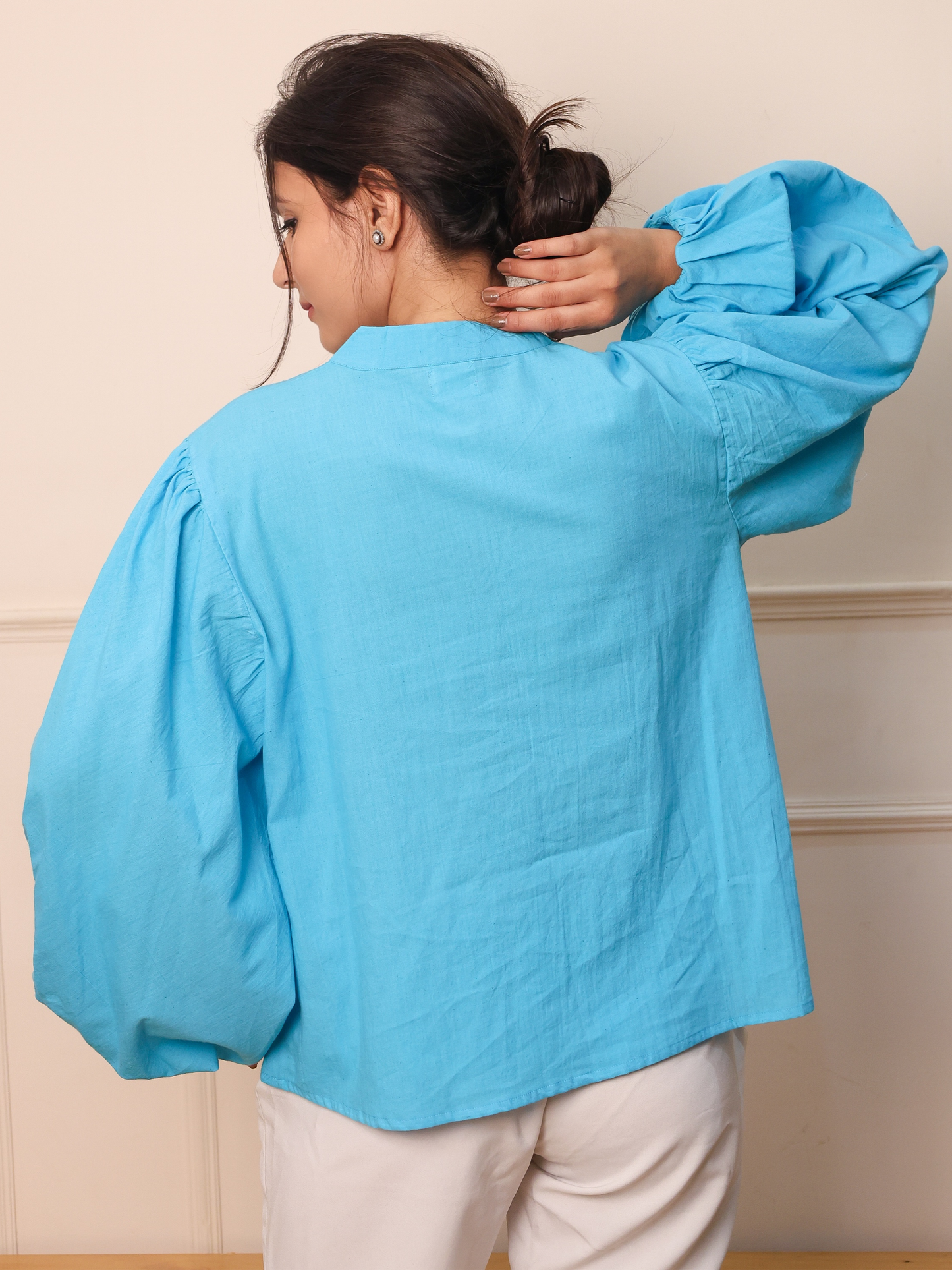 Azure Bell Sleeve Top