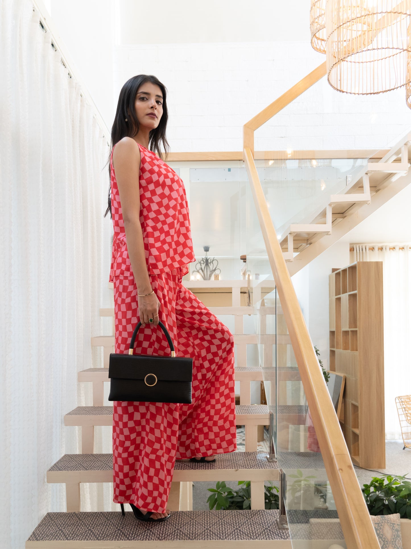 Pink Gingham Trouser