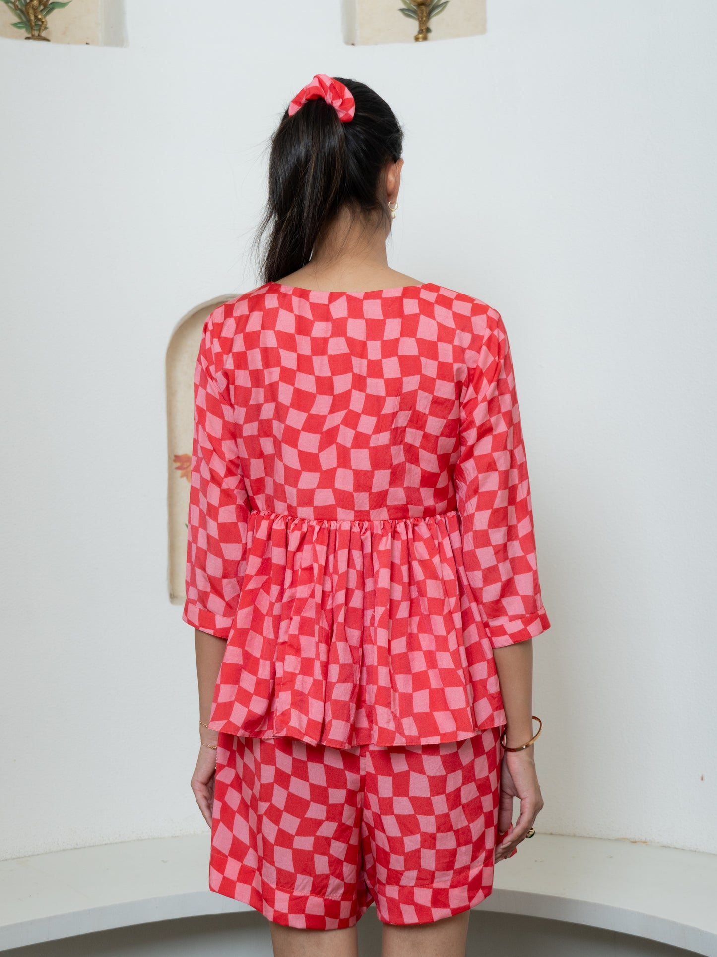 Pink Gingham Short Co-ords Set