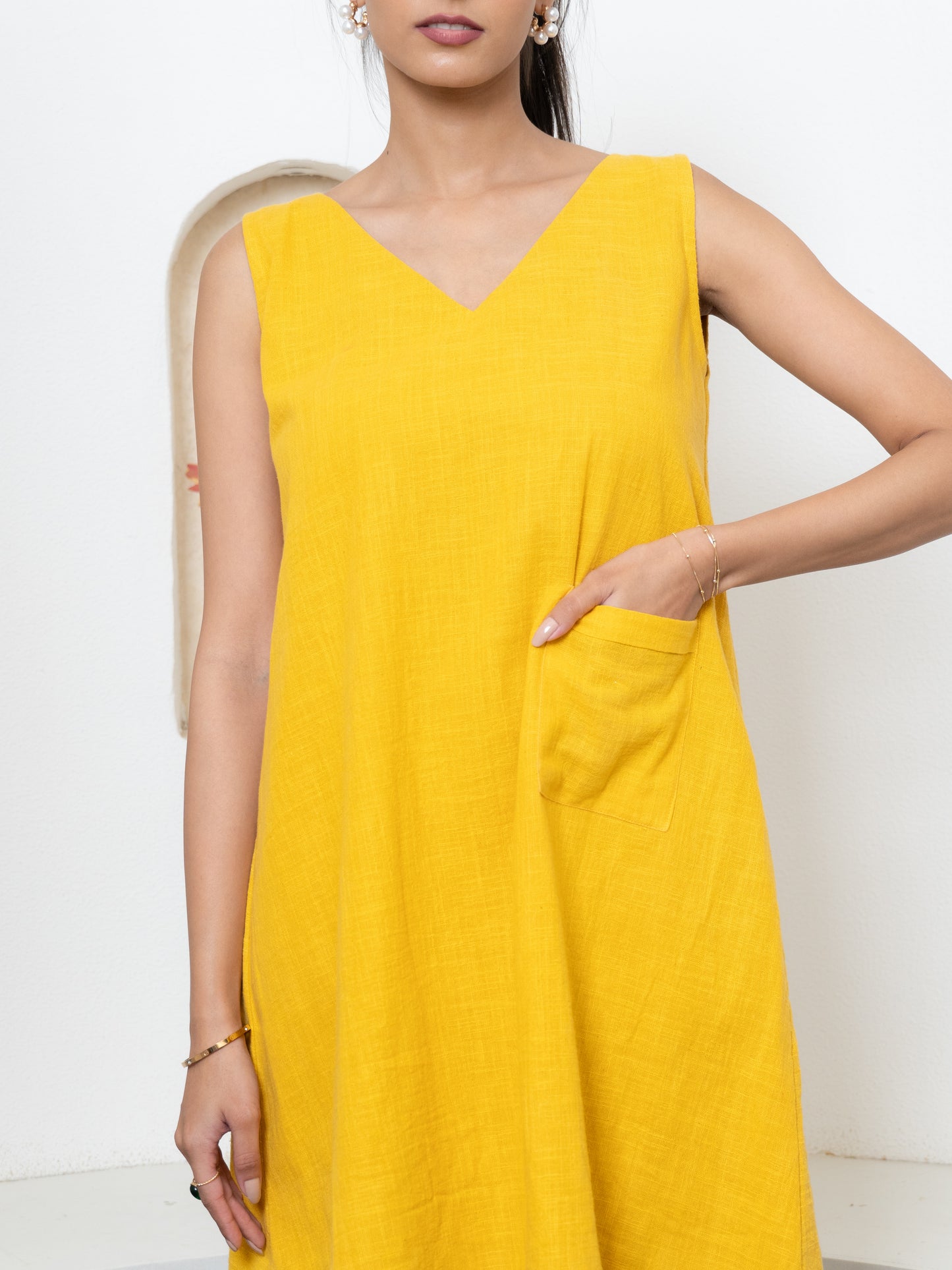 Yellow Elegant Mini Dress