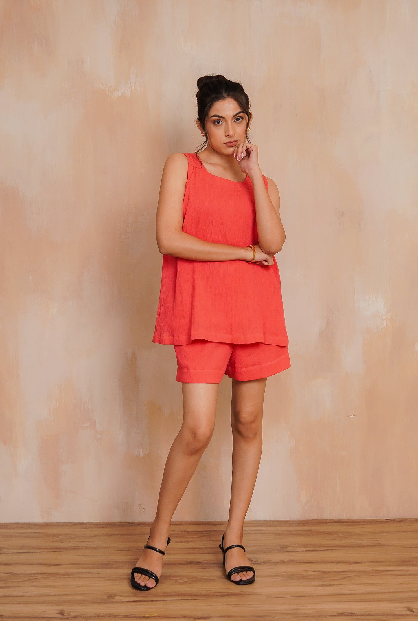 Wrinkled Coral Shorts