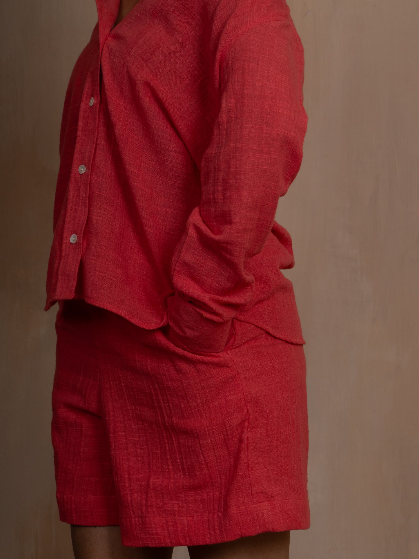 Coral Shirt Set