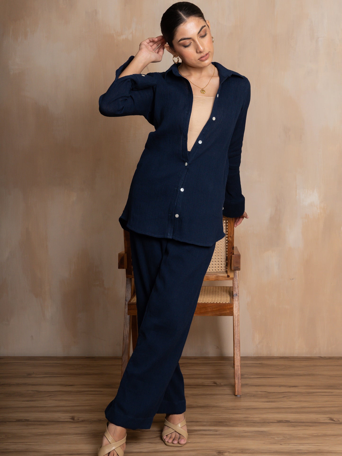 Wrinkled Indigo Shirt