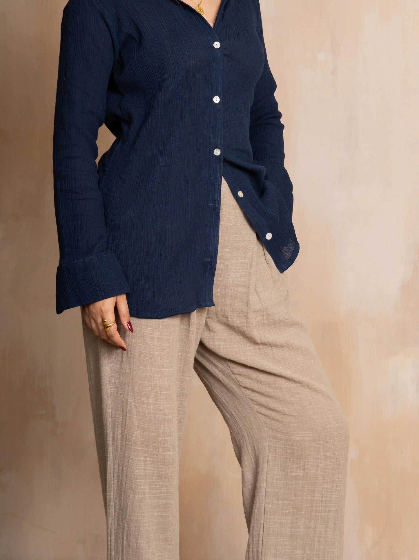 Beige & Blue Co-ord Set