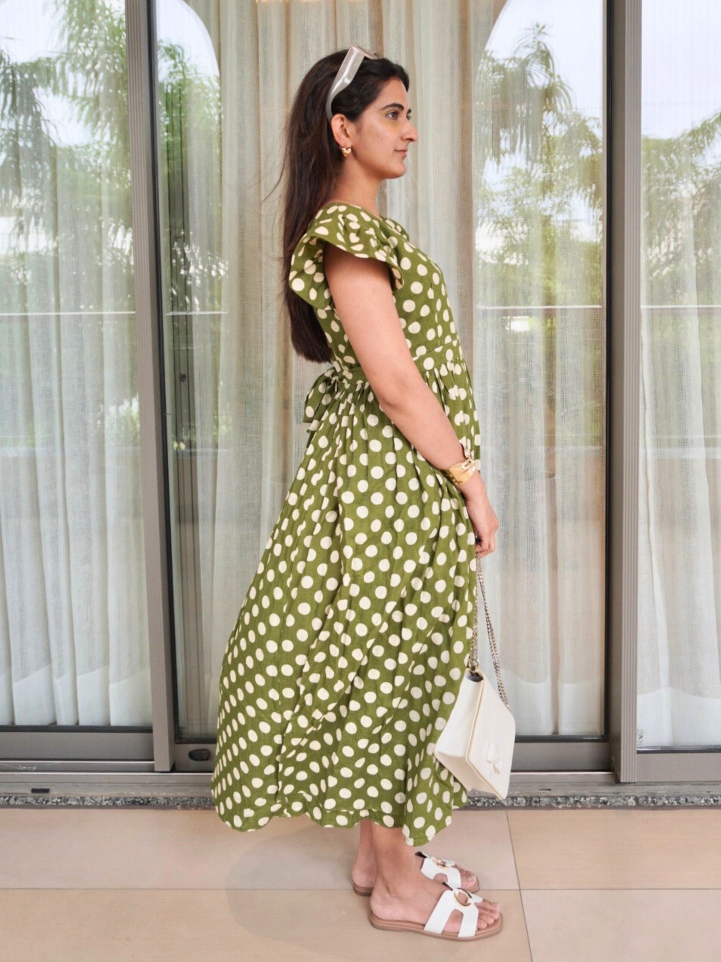 Olive Daze Puff Sleeve Dress