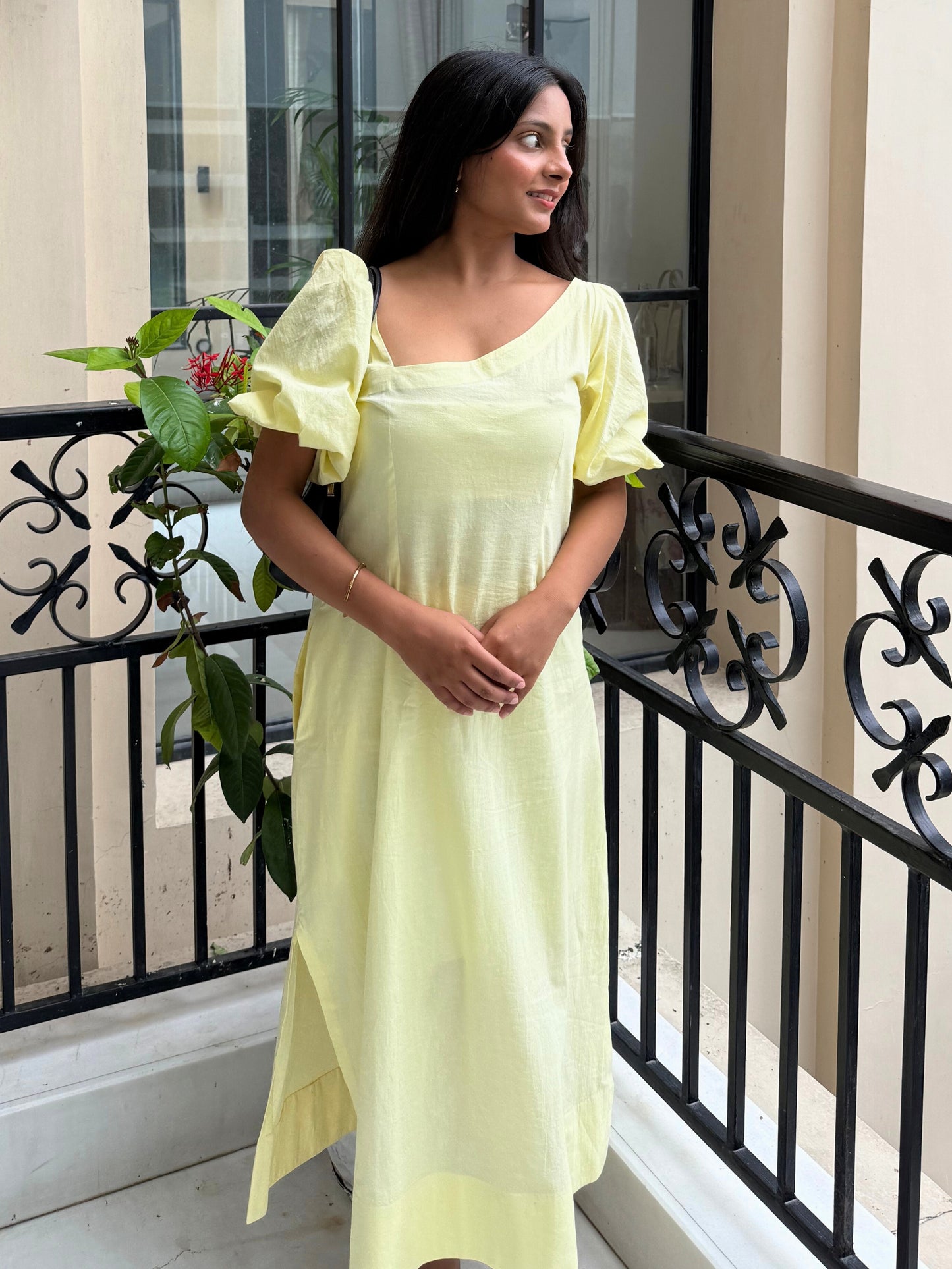 Butter Yellow Whirl Dress