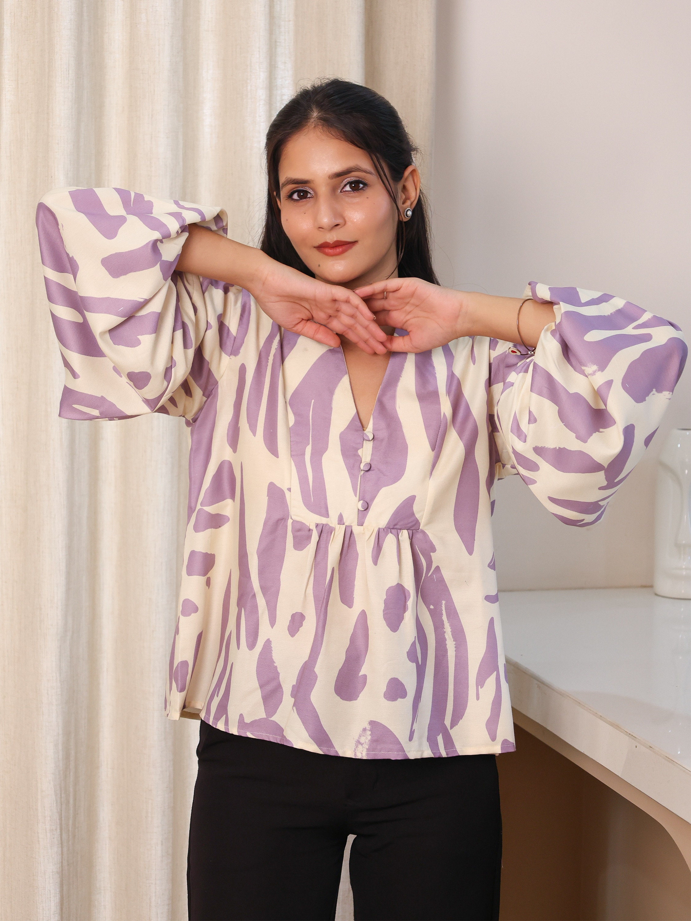 Lavender Abstract Top