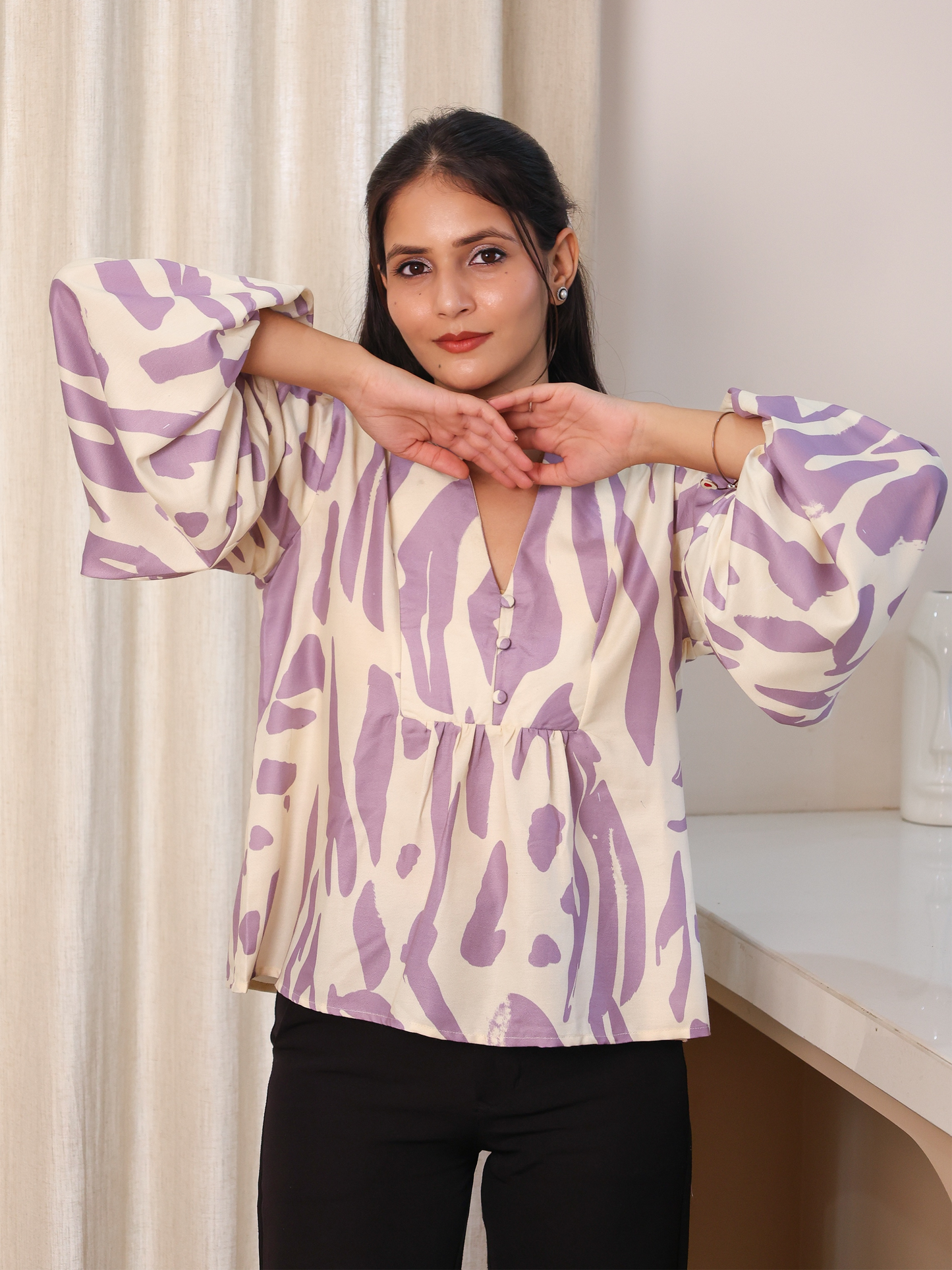 Lavender Abstract Top