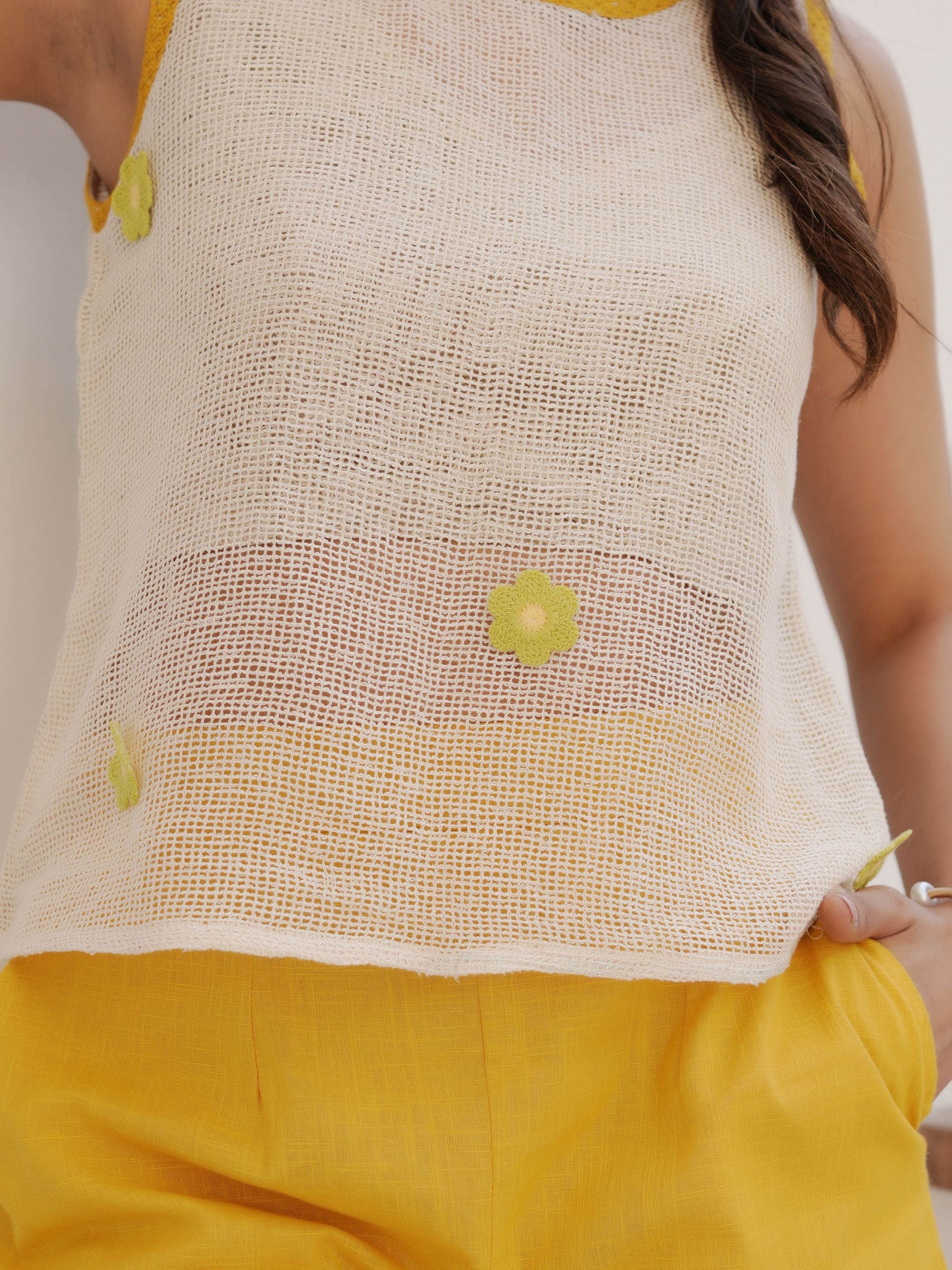 Amber Aura Flower Top