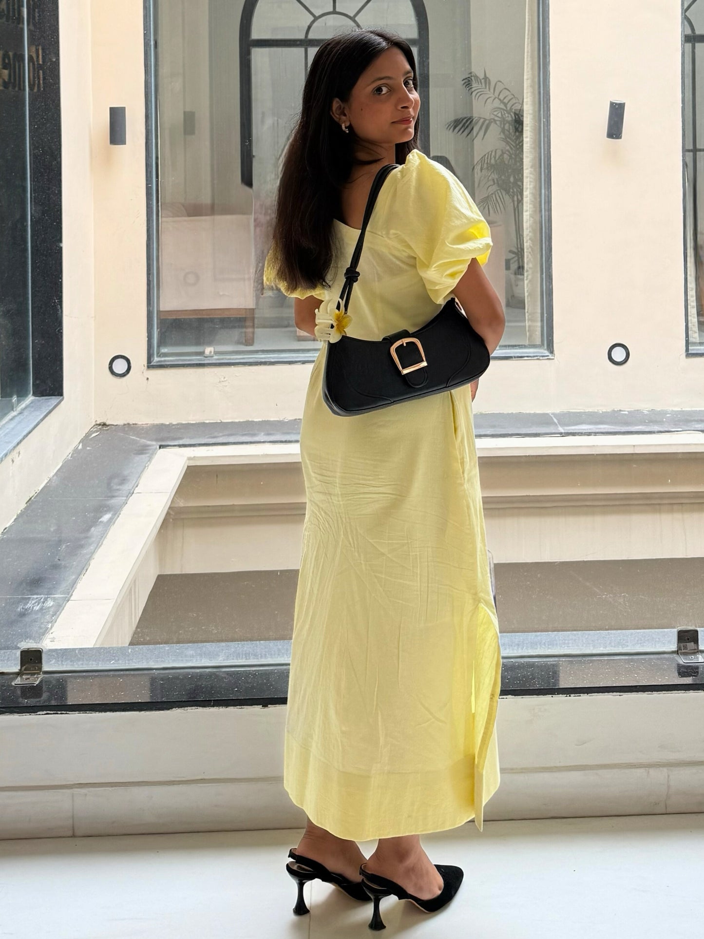 Butter Yellow Whirl Dress