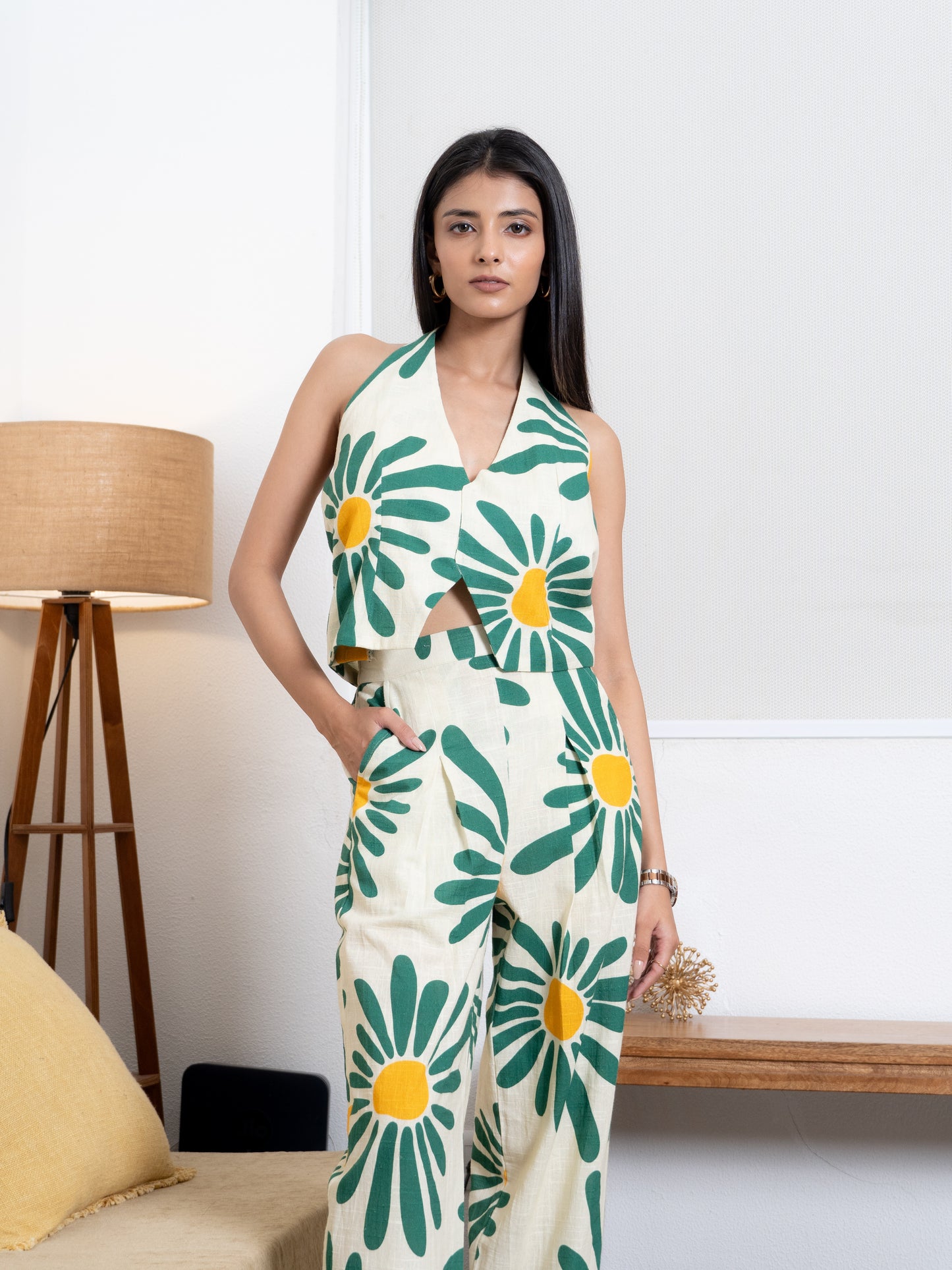 Green Daisy Co-ords Set