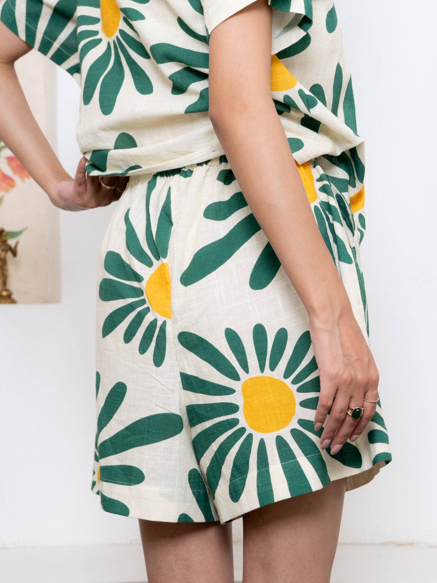 Green Daisy Shorts