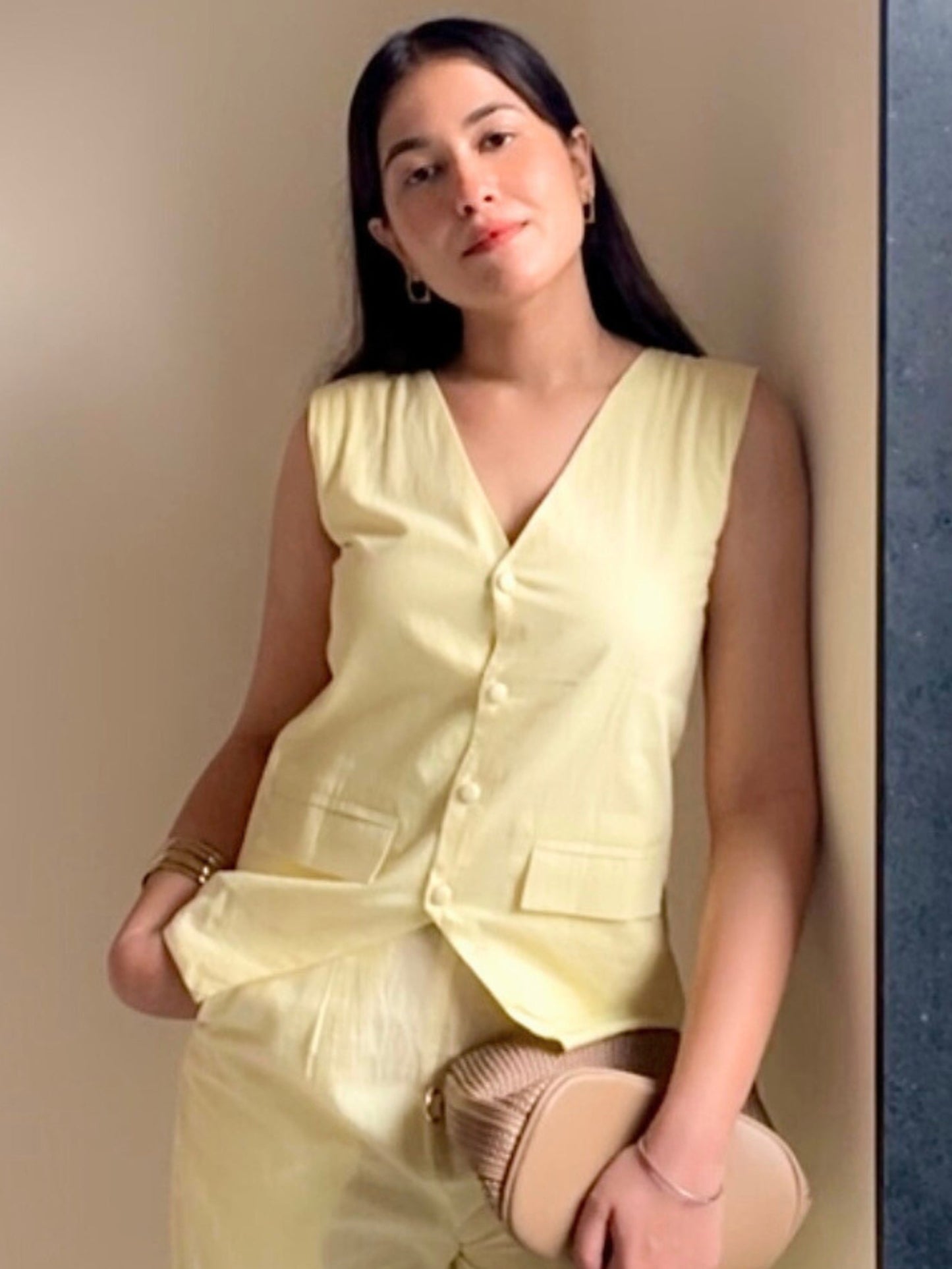 Butter Yellow Whirl Top