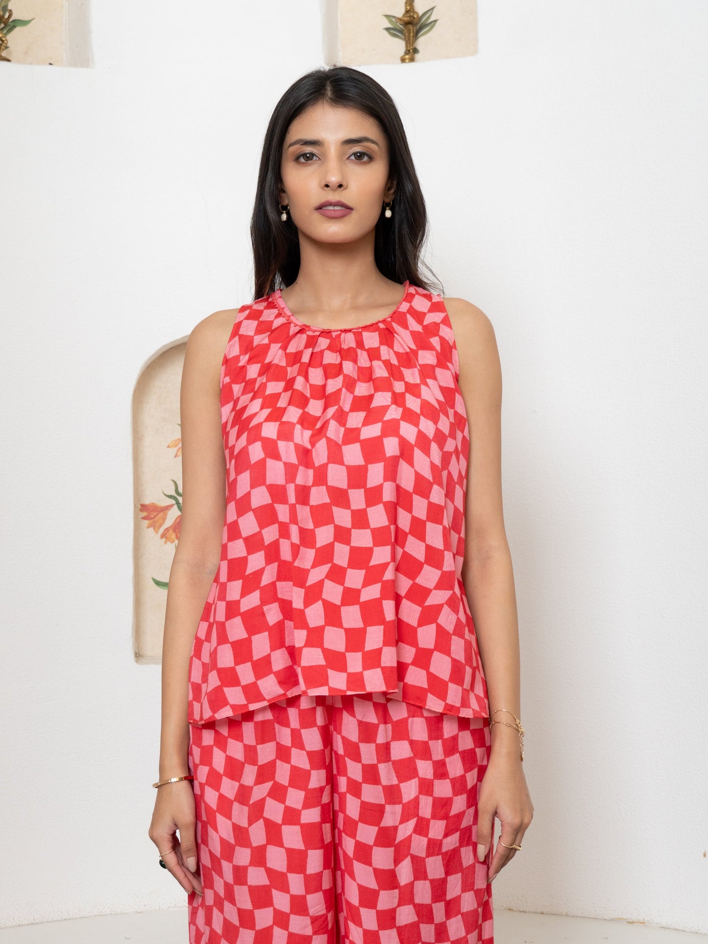 Pink Gingham Top