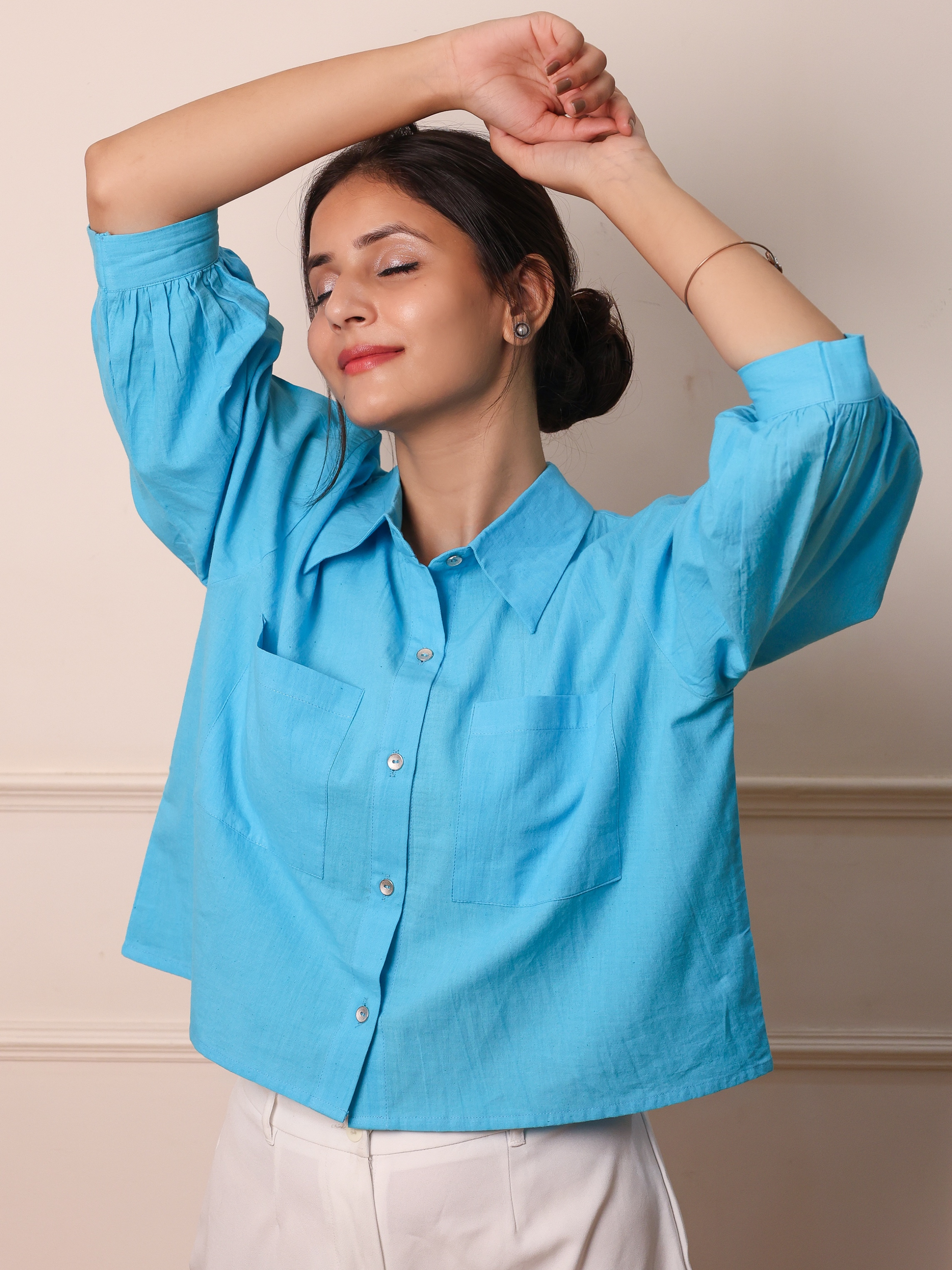 Azure Poplin Shirt