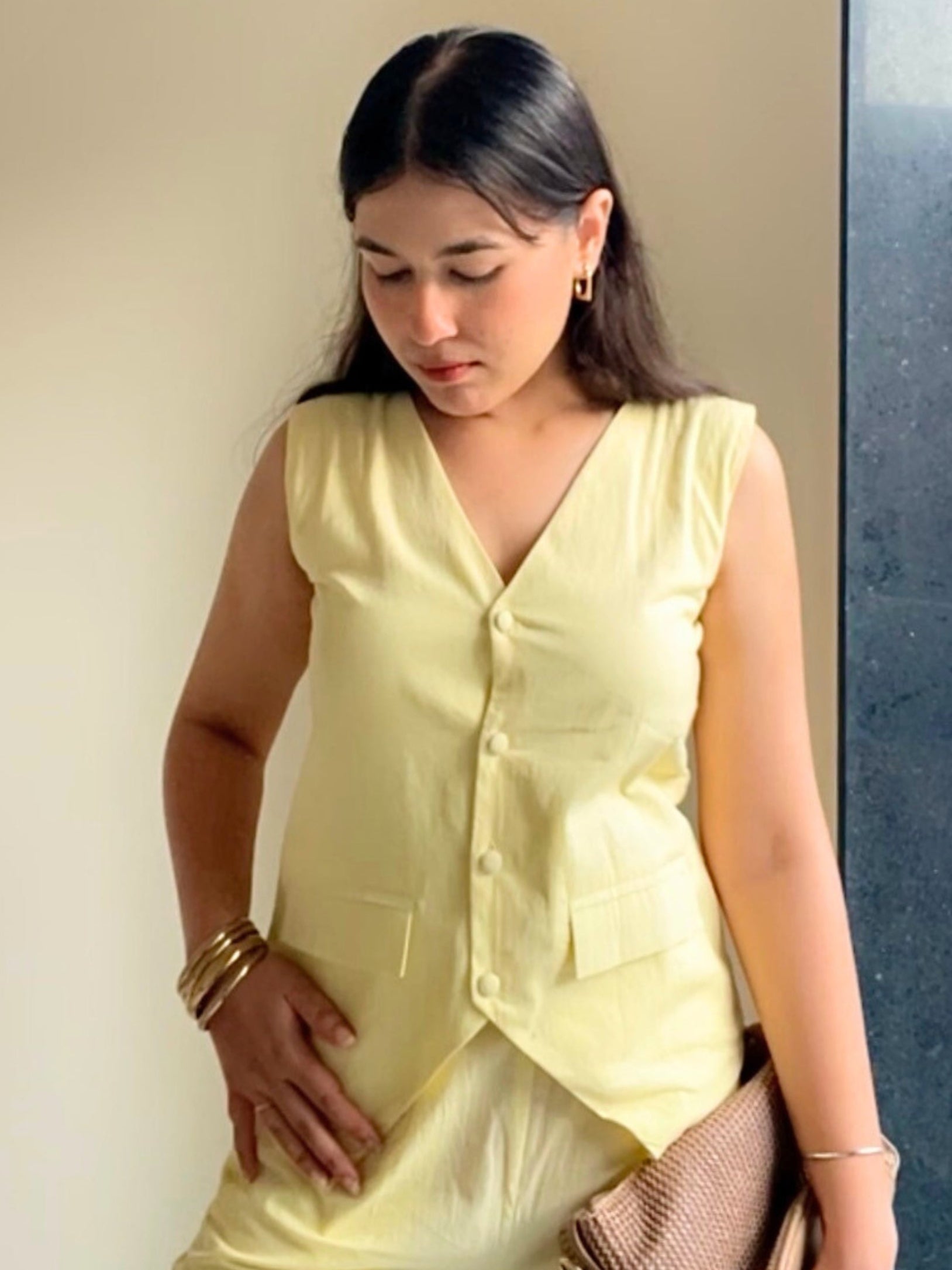 Butter Yellow Whirl Top