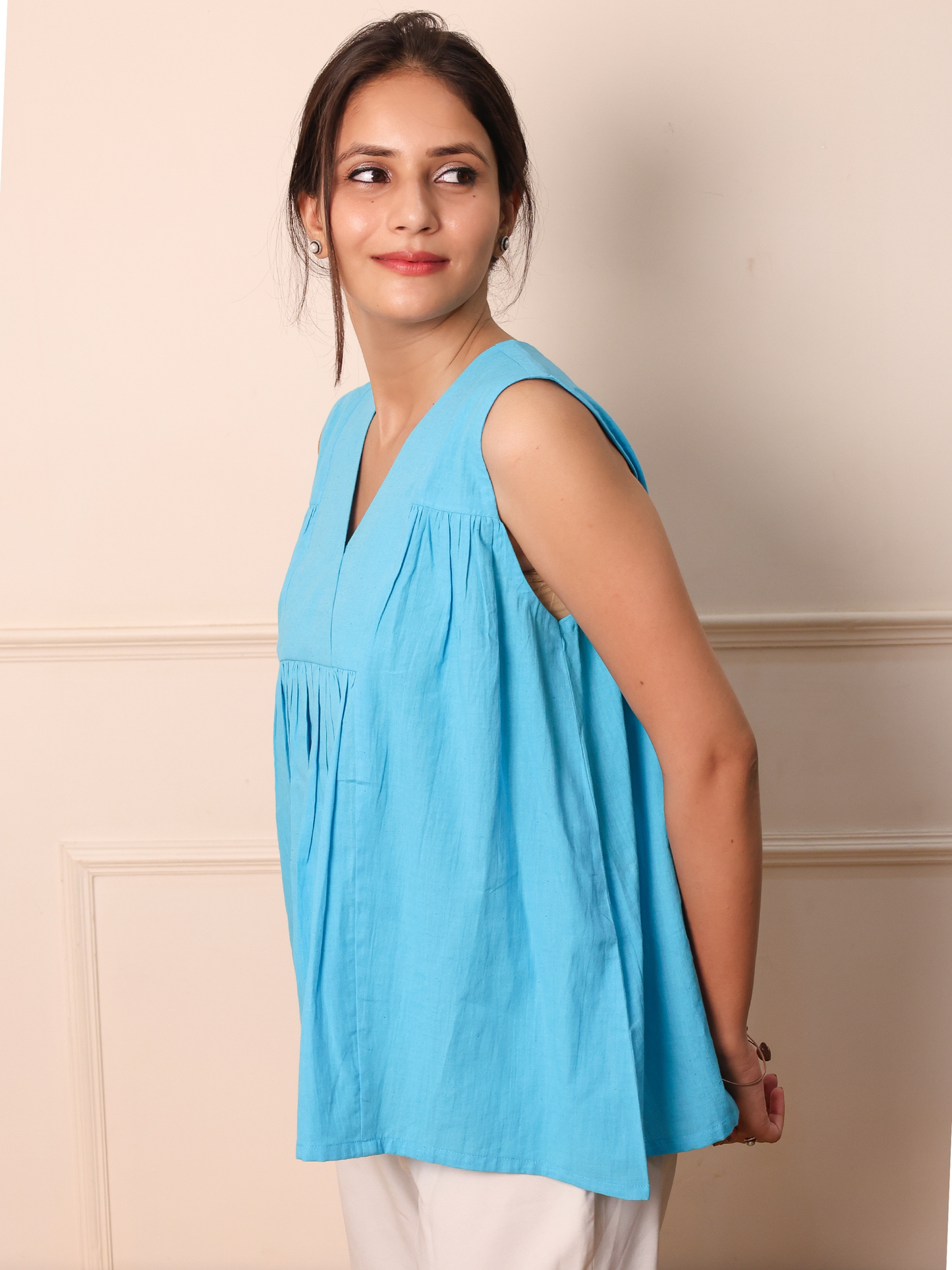 Azure Peplum Top
