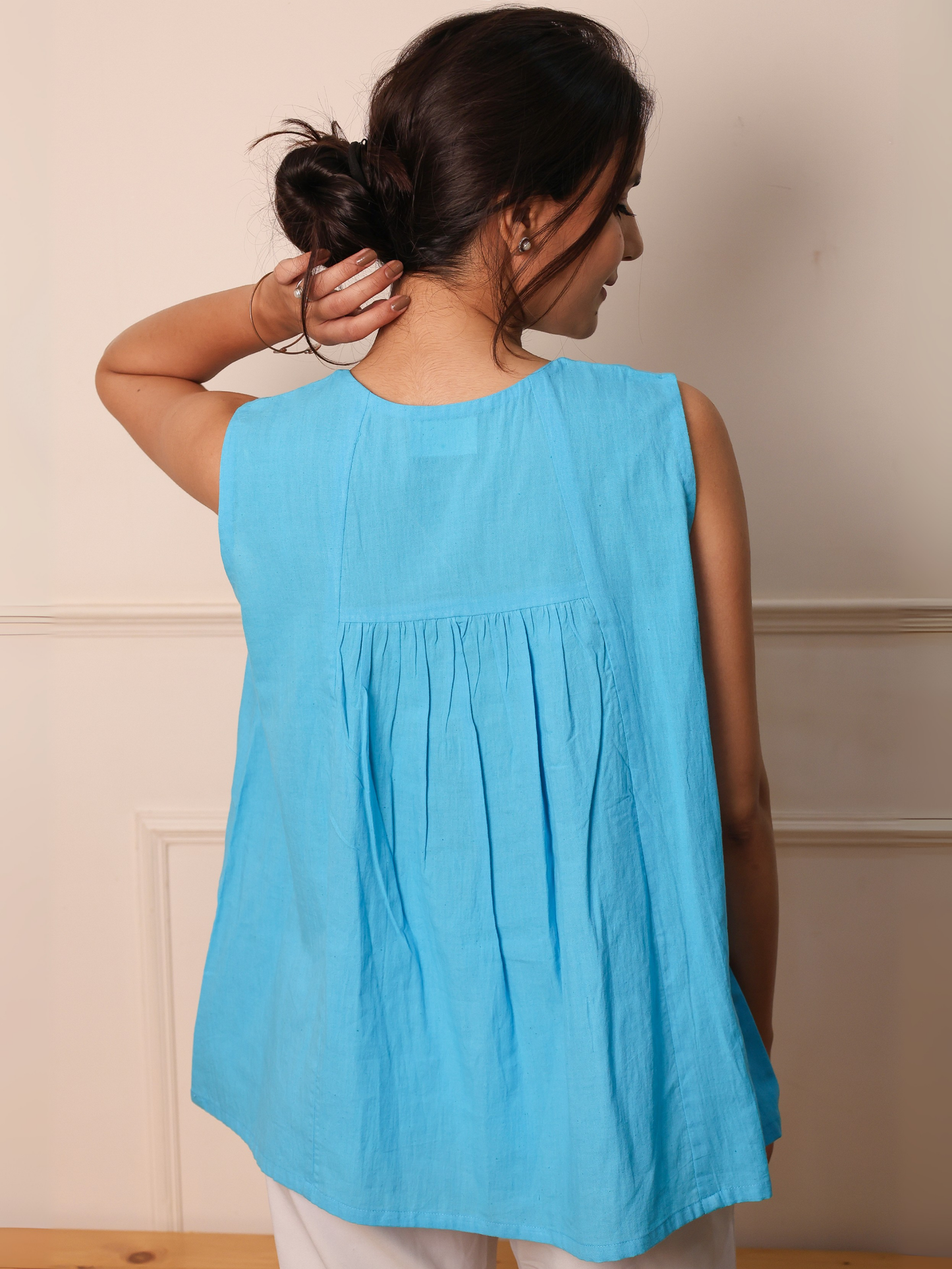 Azure Peplum Top