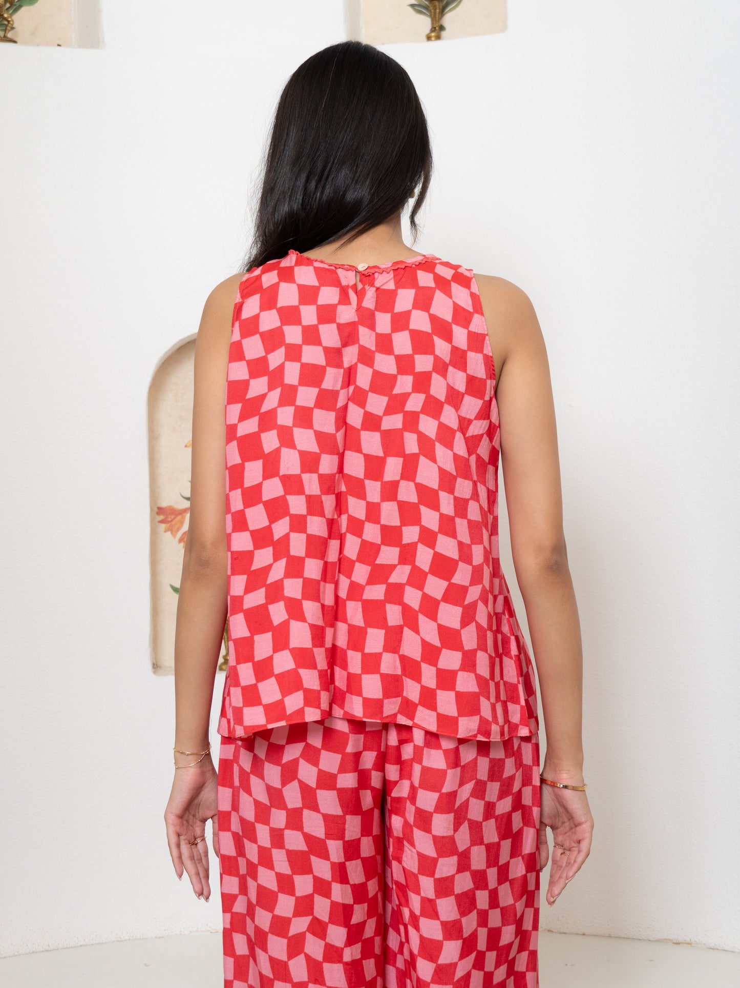 Pink Gingham Top
