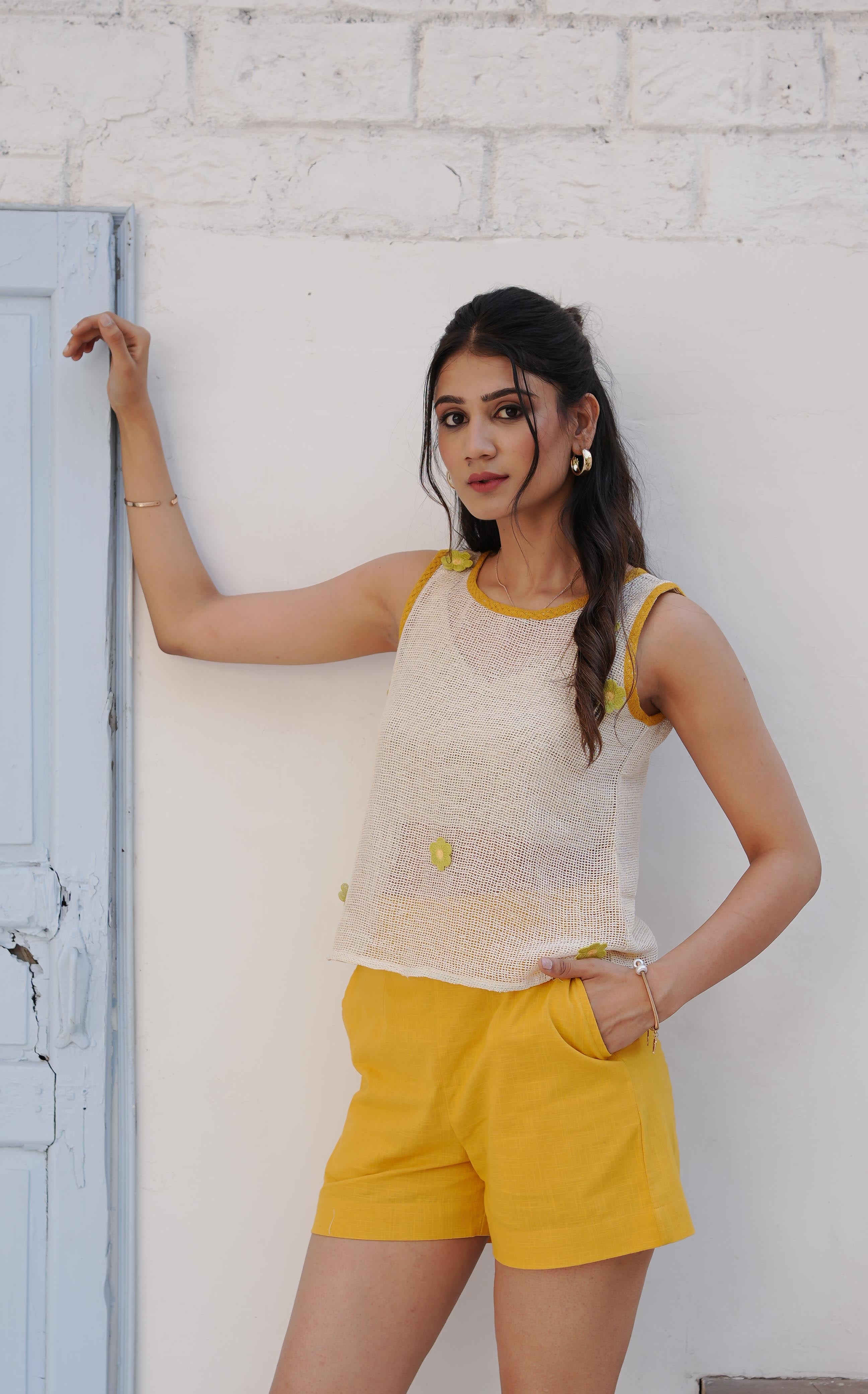 Amber Aura Flower Top