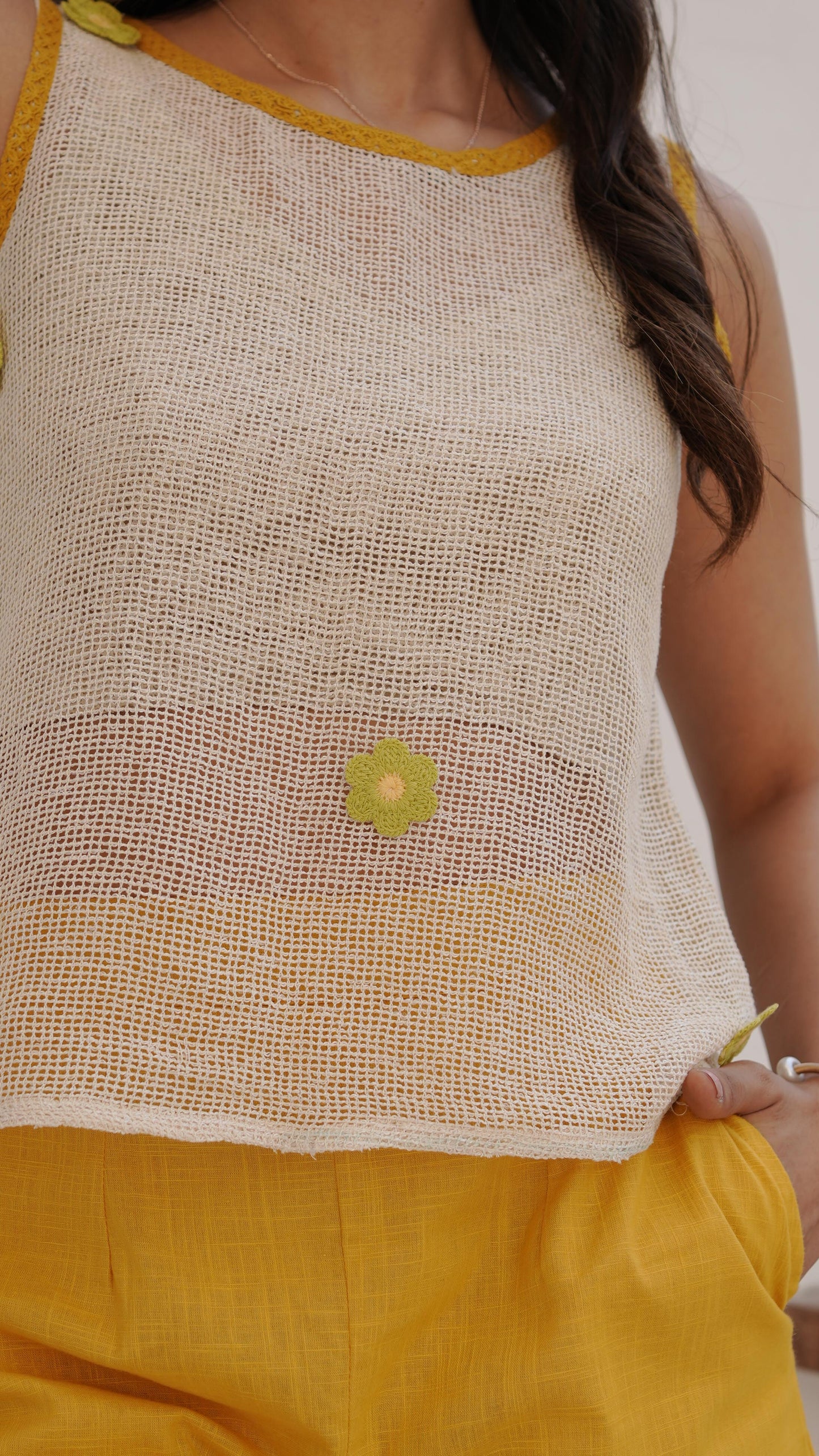 Amber Aura Flower Top